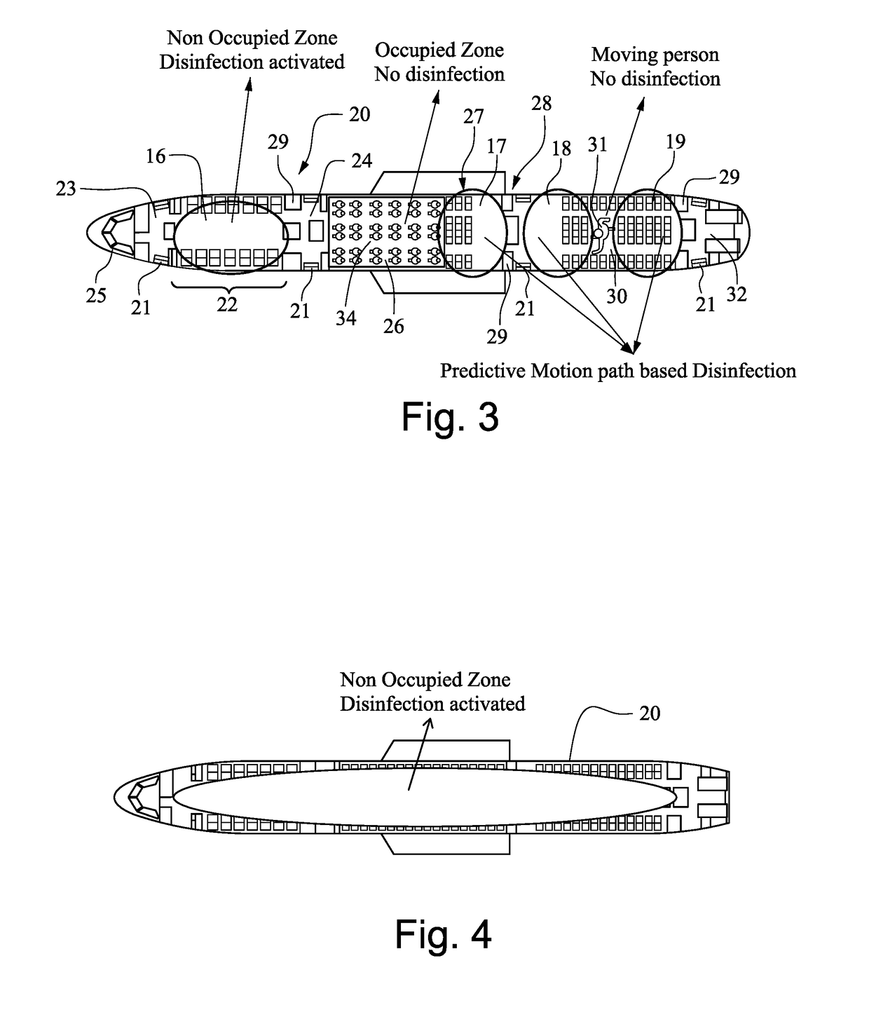 Aircraft cabin disinfection system