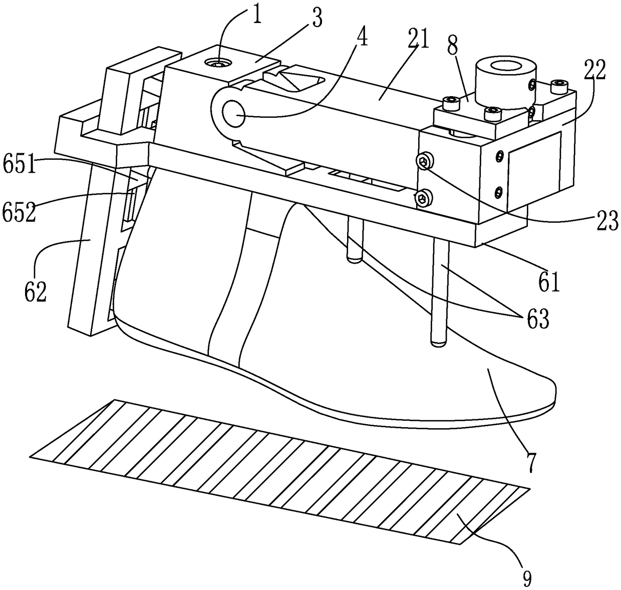 Clamping mechanism for shoe sole friction test equipment and friction test equipment