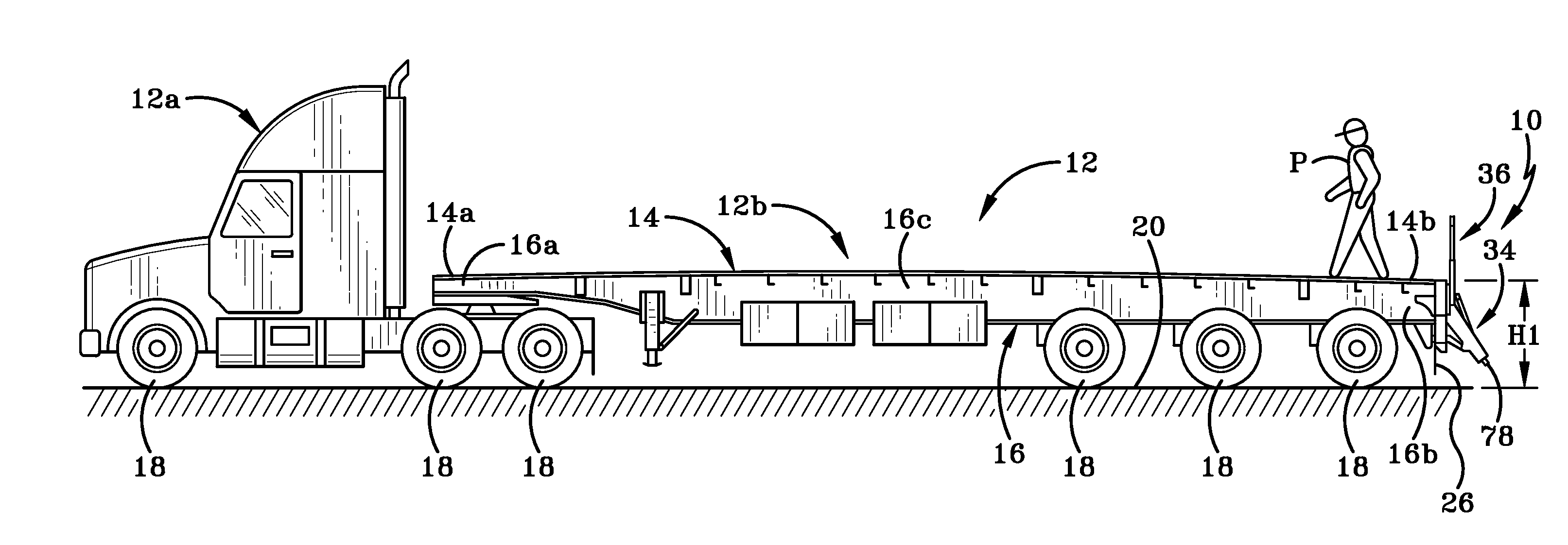 Retractable stair assembly for a truck or trailer