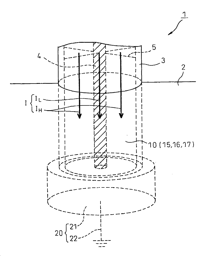 Lightning protection device, grounding electrode and lightning surge voltage reduction method