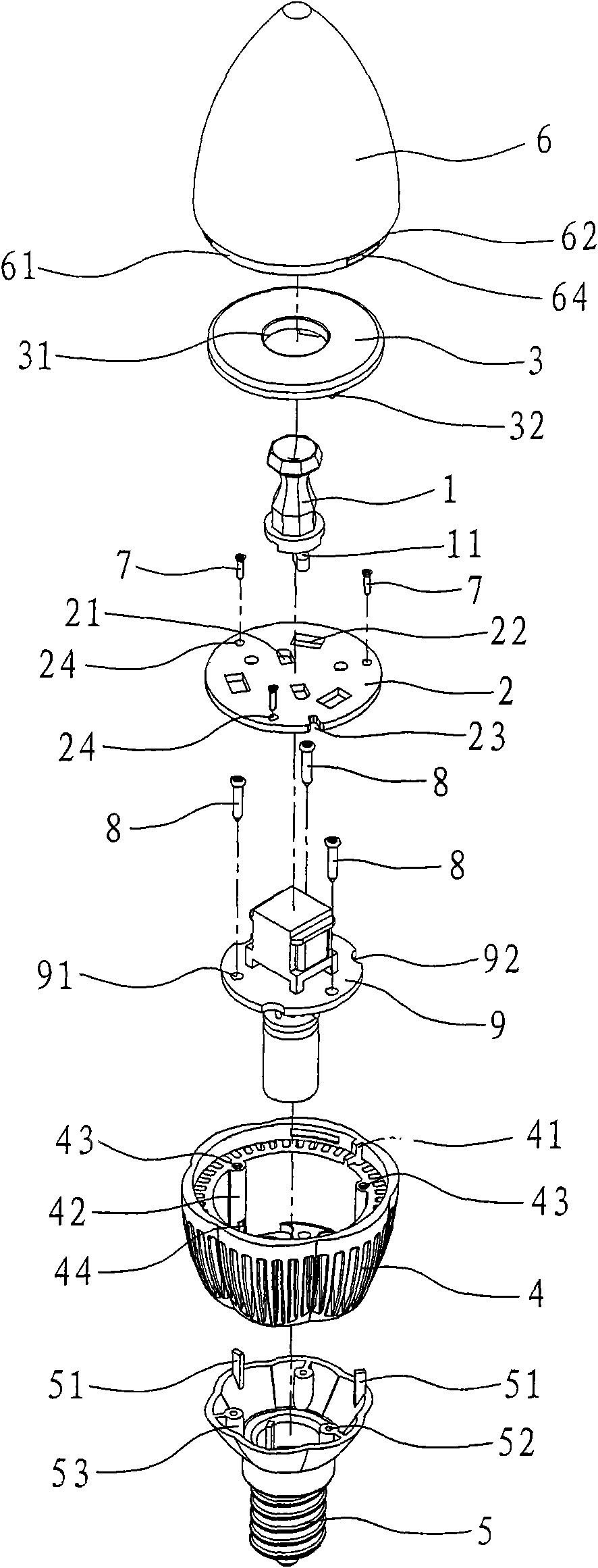 LED lamp structure