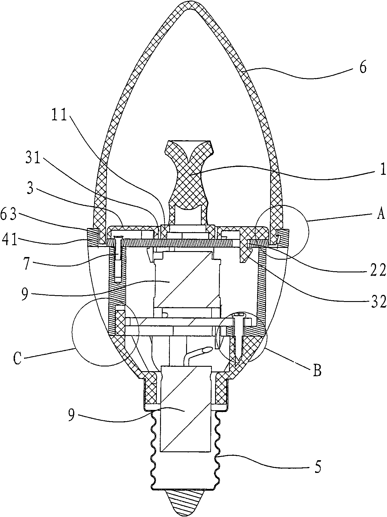 LED lamp structure