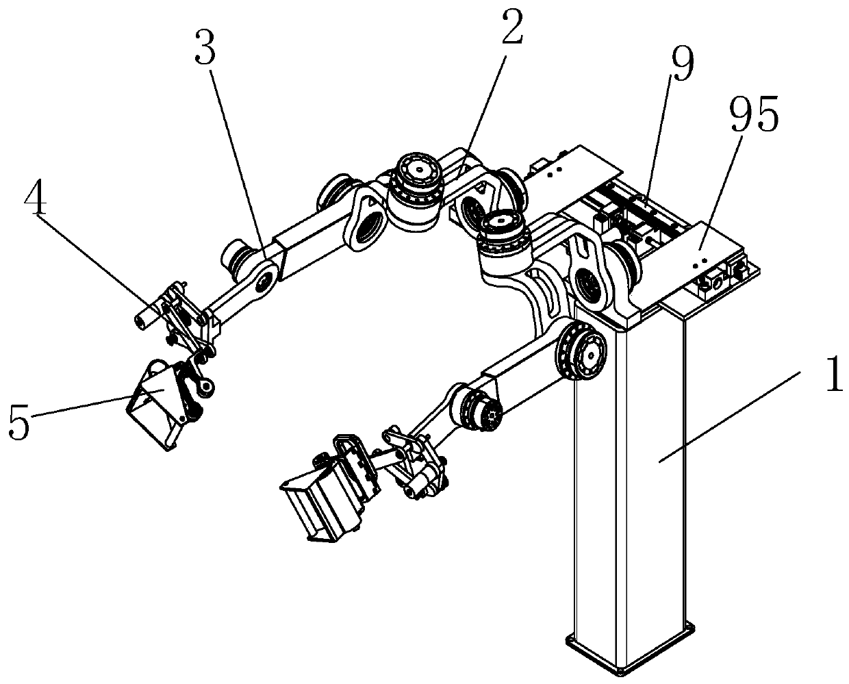 Six-degree-of-freedom upper limb rehabilitation training arm and robot