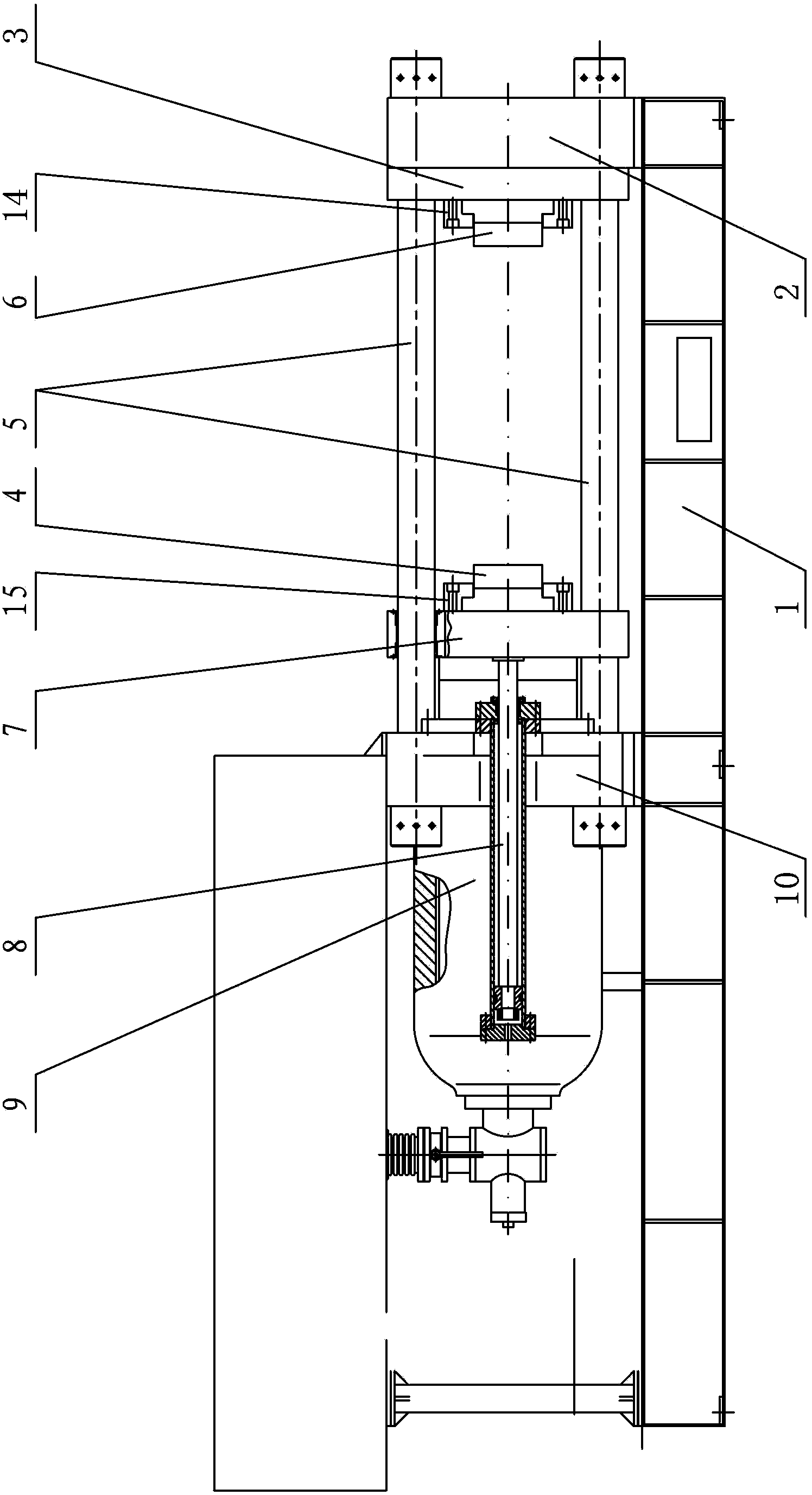 Horizontal type bending machine used for forming annular piece