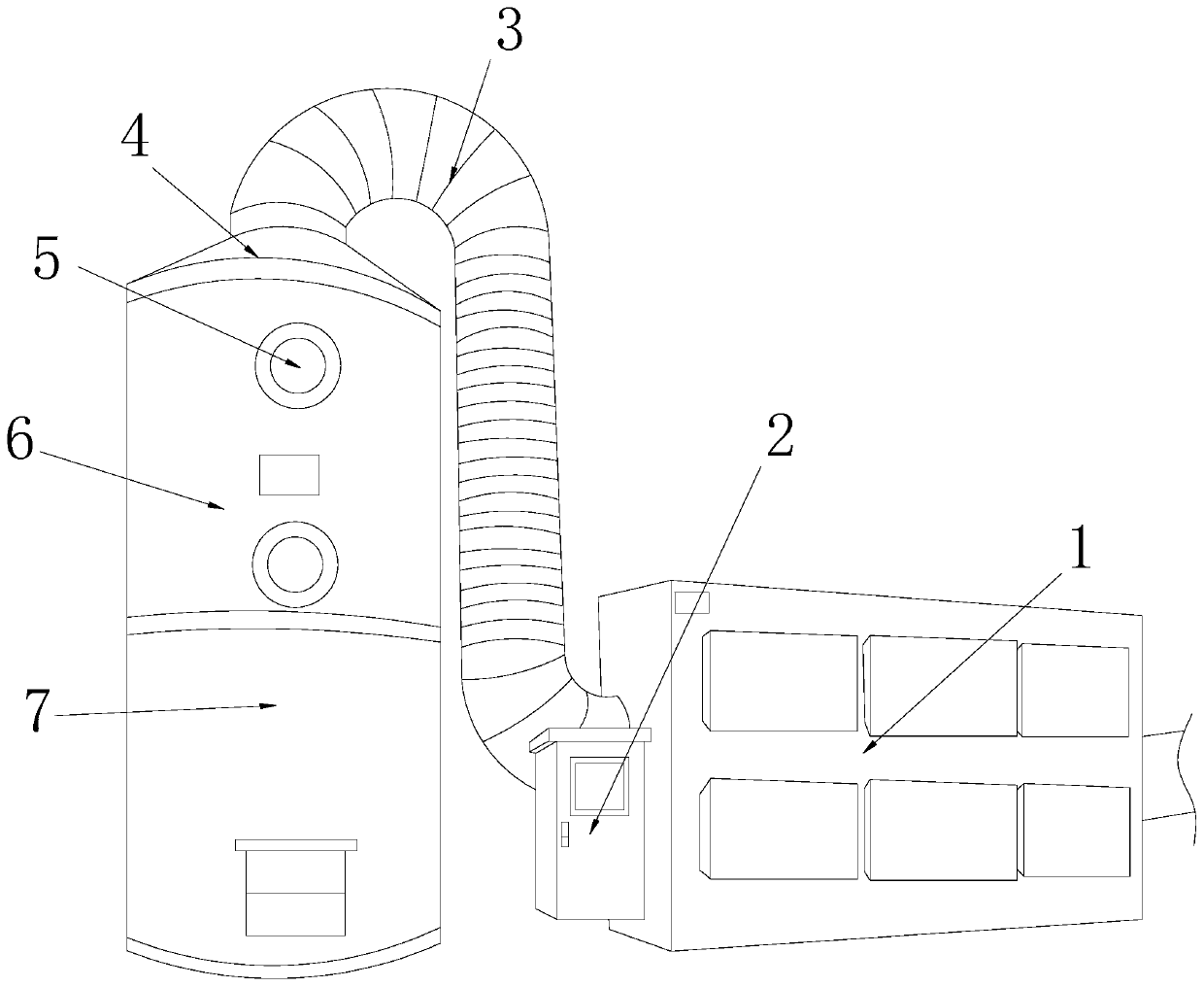 Formaldehyde neutralization, degradation and condensation purification treatment device of paint spraying exhaust gas in spray booth