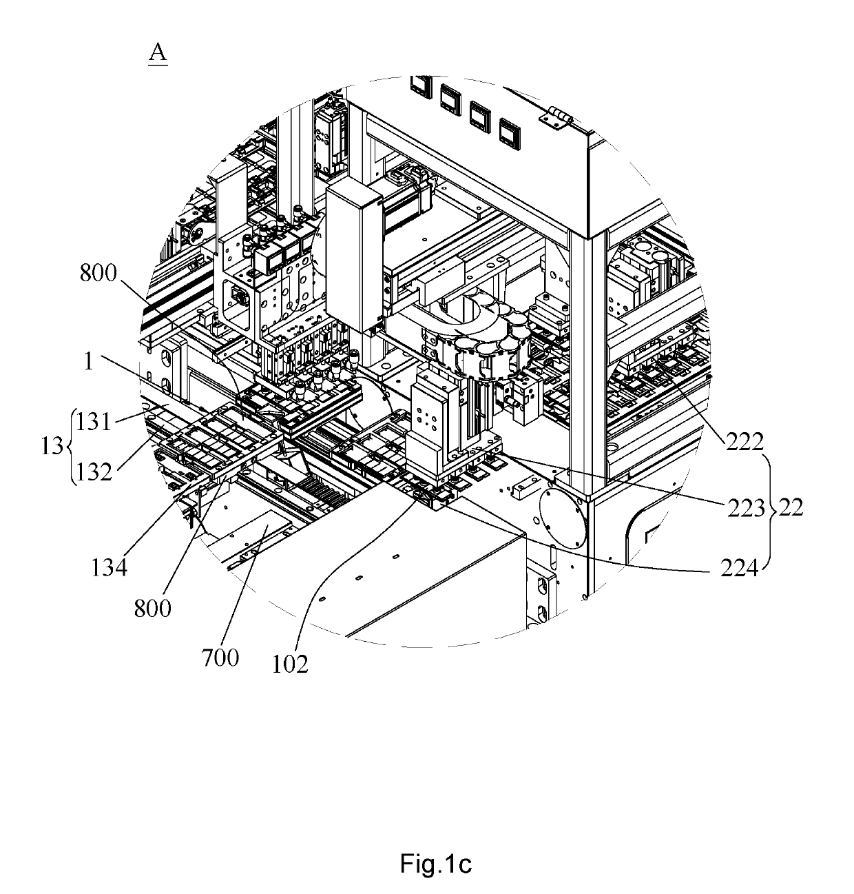 Automatic labeling production line for solid state disk