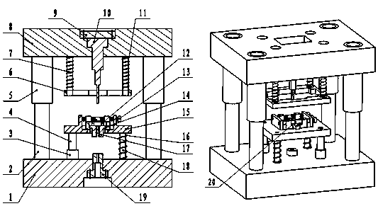 Multi-scale precision micro deep drawing die allowing real-time forming detection of ultrathin plates