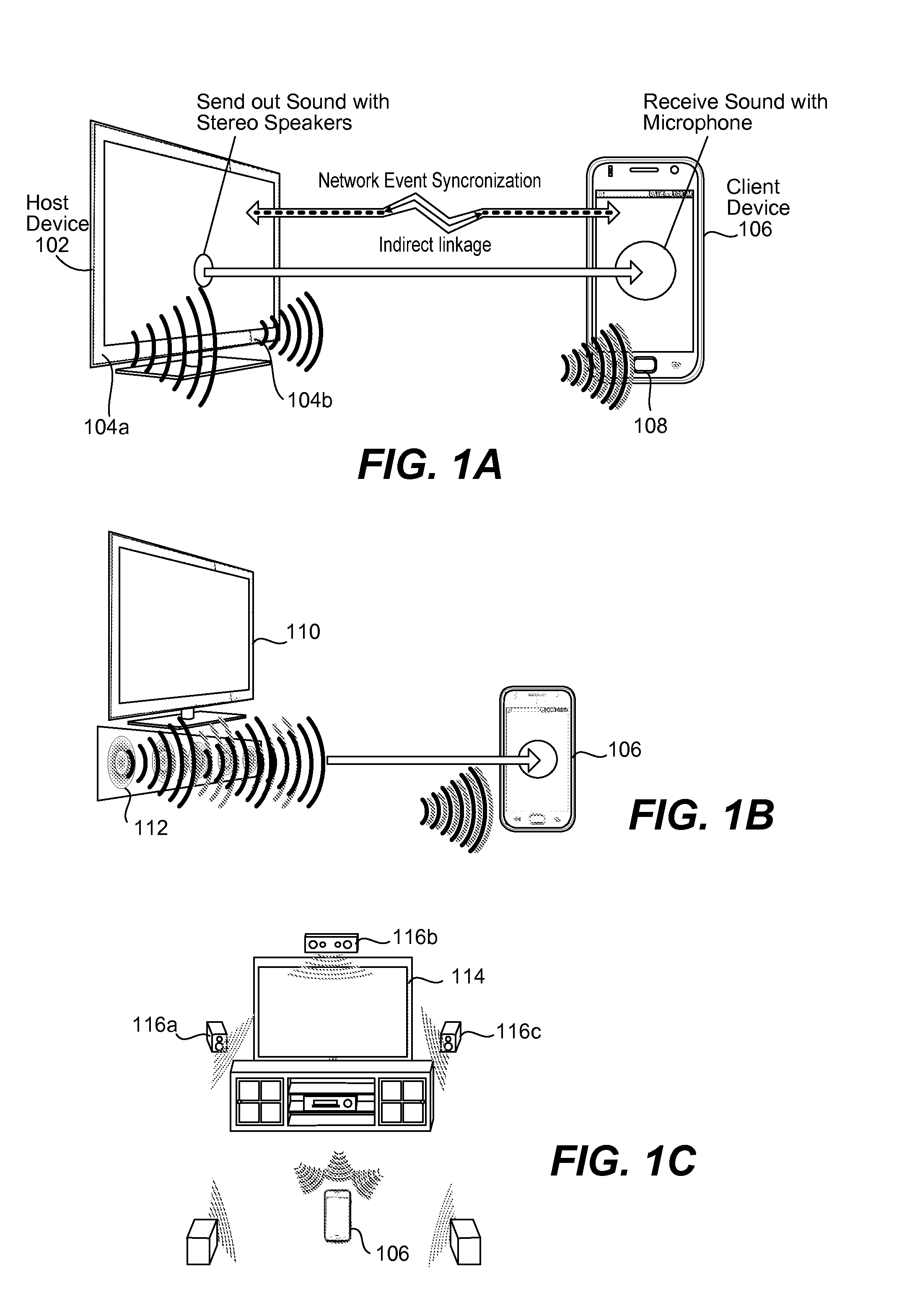 Position determination of devices using stereo audio