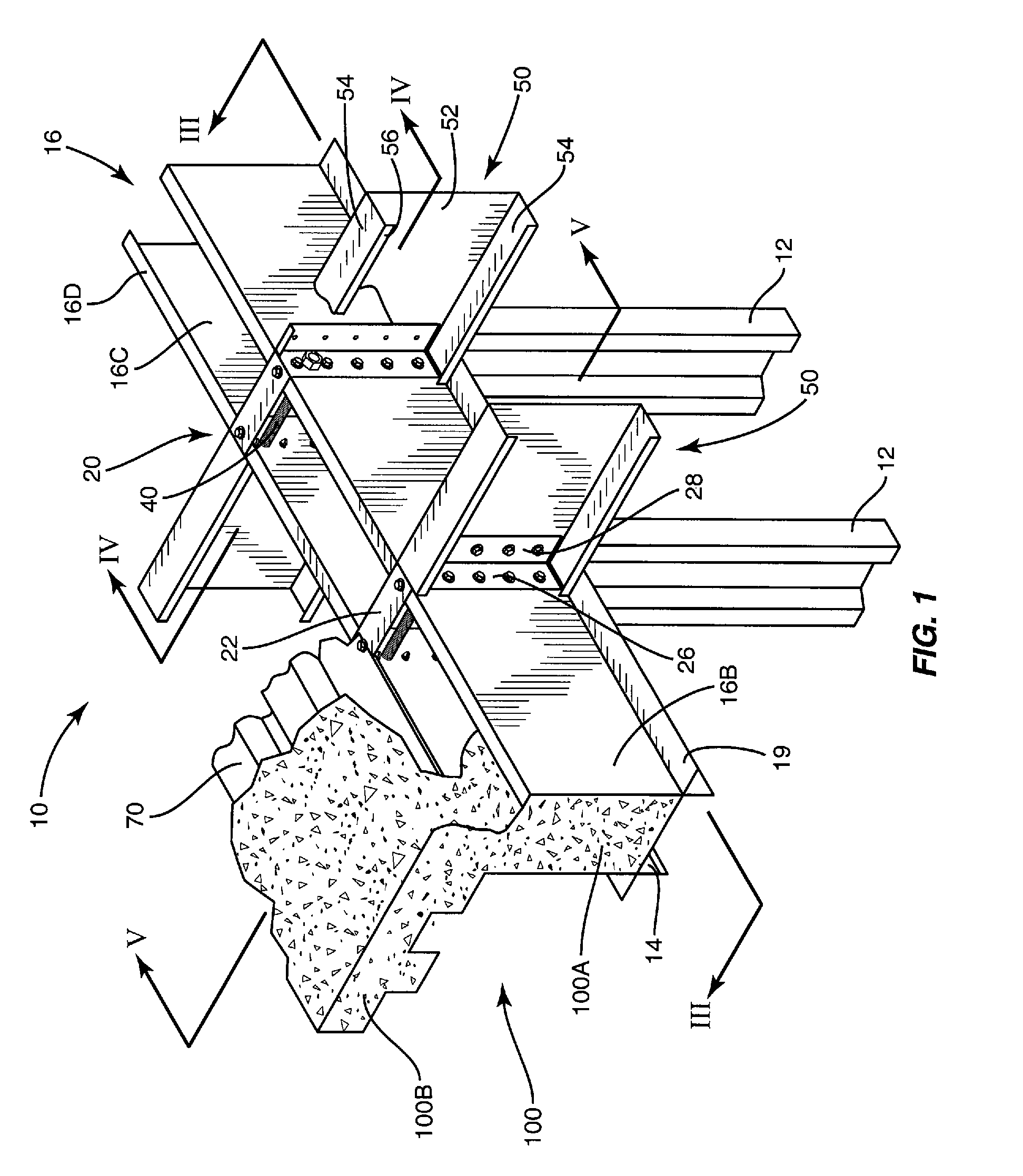 Concrete and light gauge cold formed steel building structure with beam and floor extending over a load bearing stud wall and method of forming