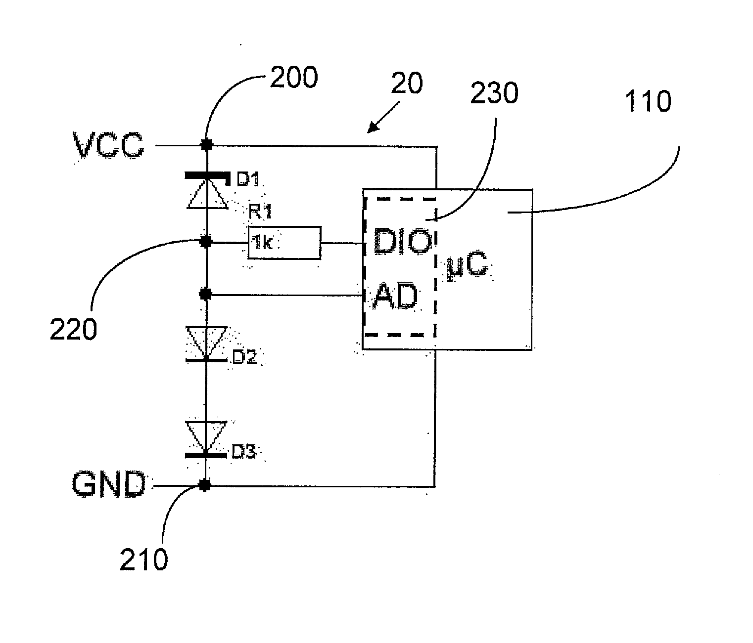 Surge protection circuit and method for testing a surge protection circuit