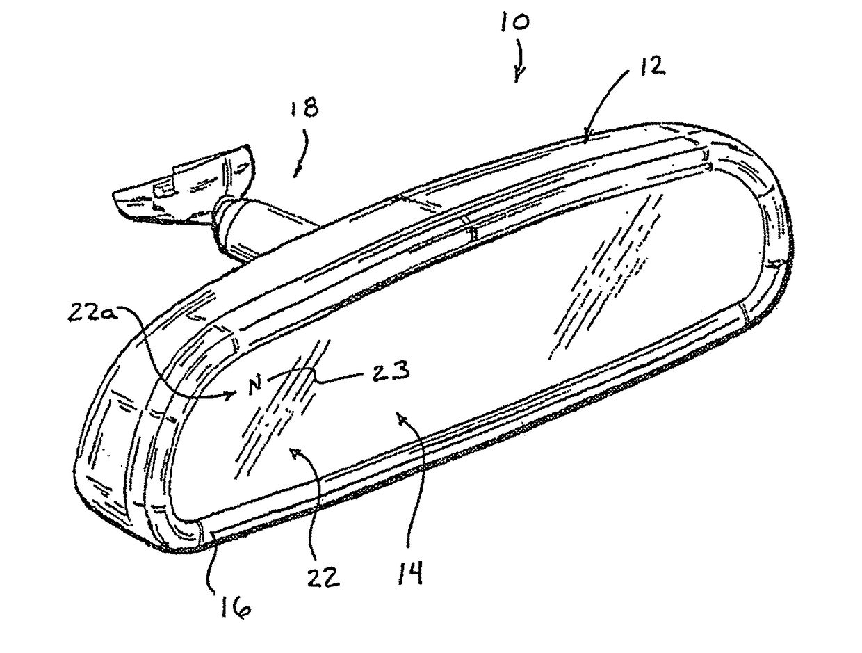 Interior rearview mirror assembly