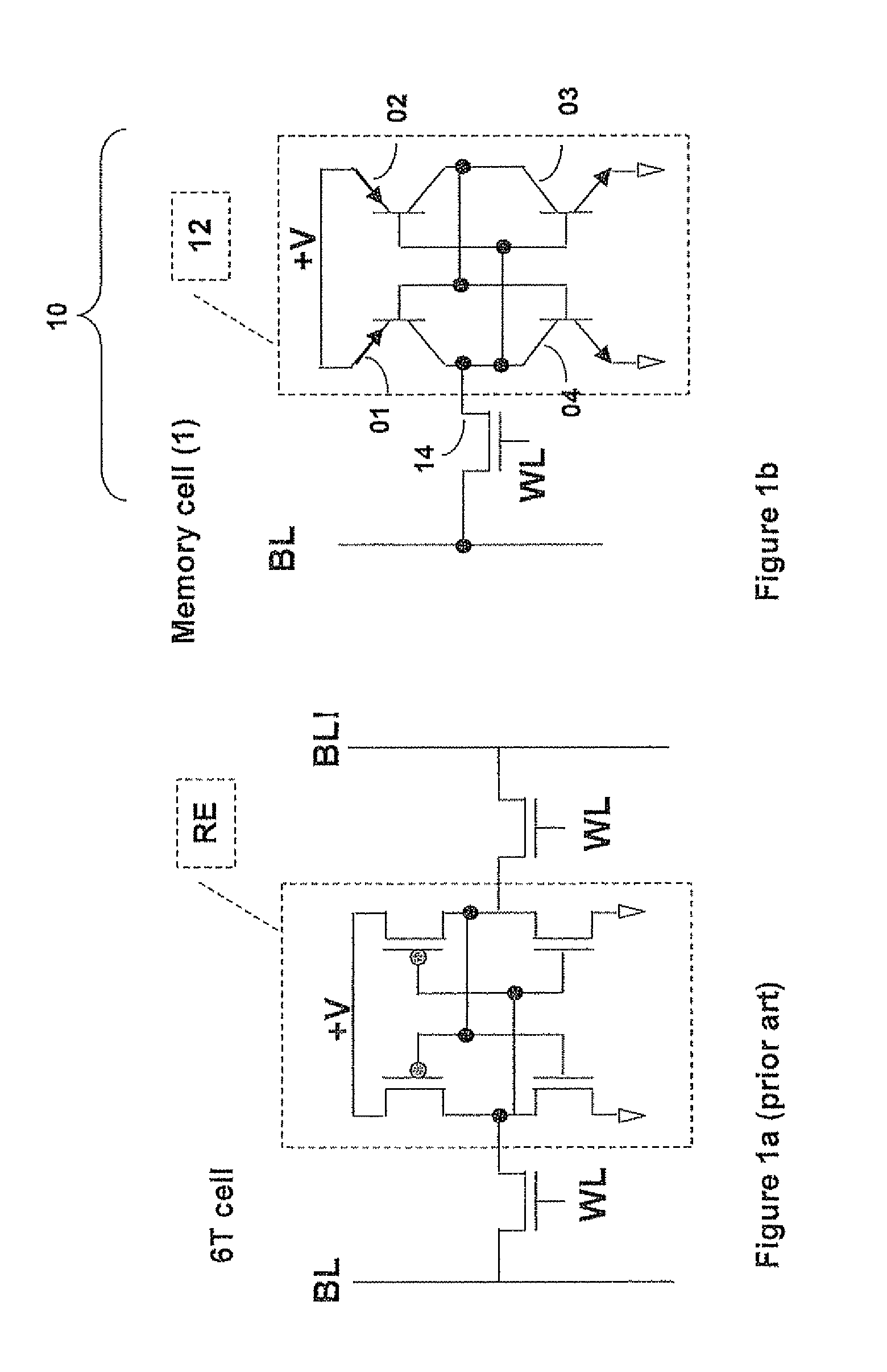 Four-transistor and five-transistor BJT-CMOS asymmetric SRAM cells