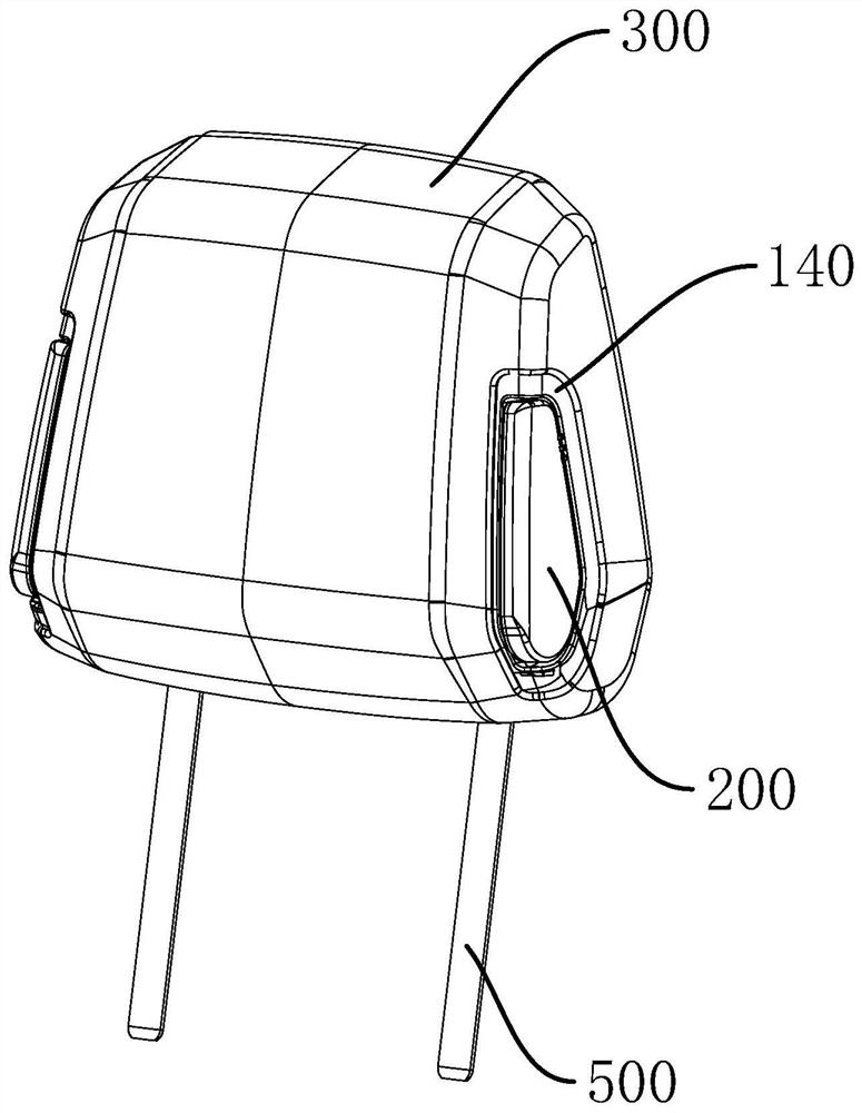 Headrest with turnover sound boxes on two sides