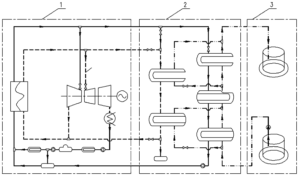 High-temperature and high-pressure steam heating fused salt energy storage system of thermal power plant