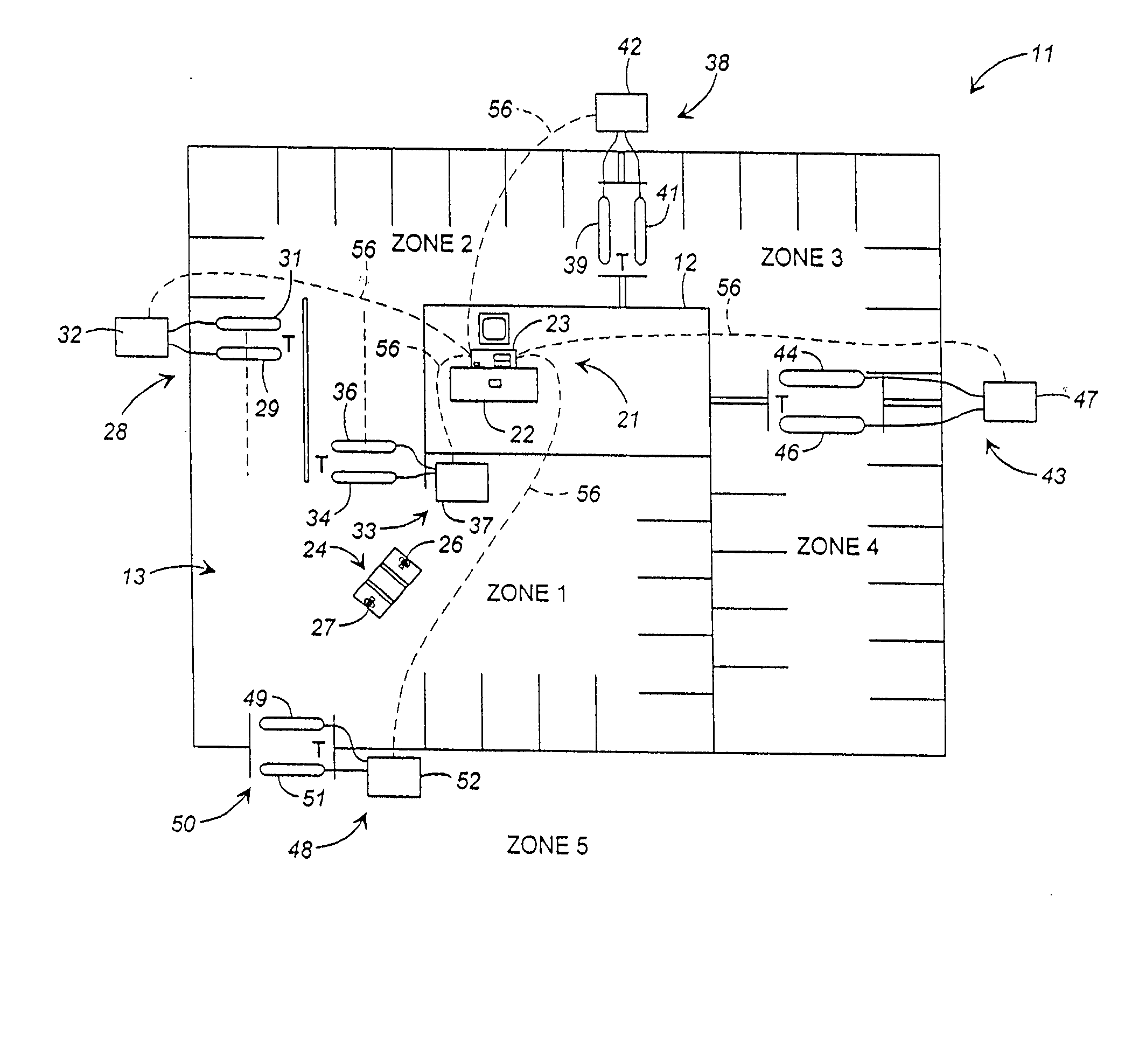 Object control and tracking system with zonal transition detection