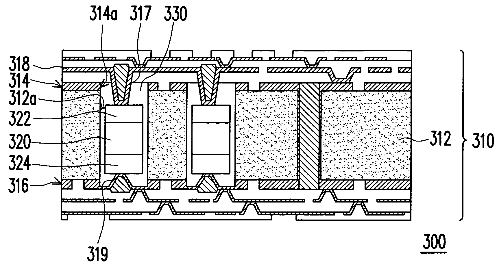 Assembly structure and method for embedded passive device