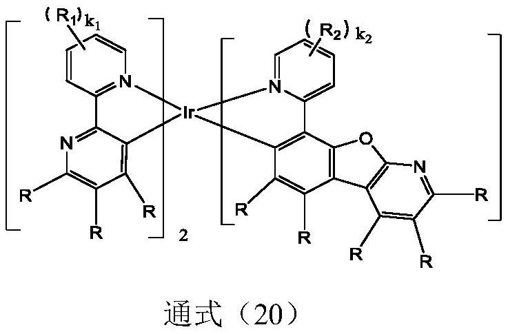 Organic electroluminescent device based on iridium-containing organic complex as electroluminescent material