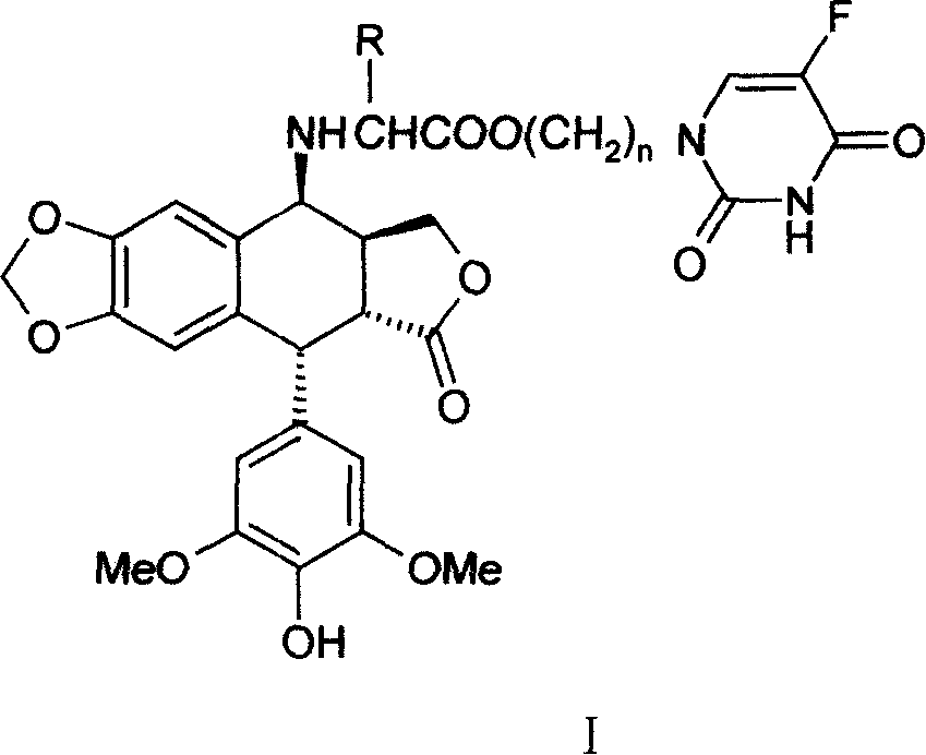 Compounds of podophyllotoxins, application and preparation method