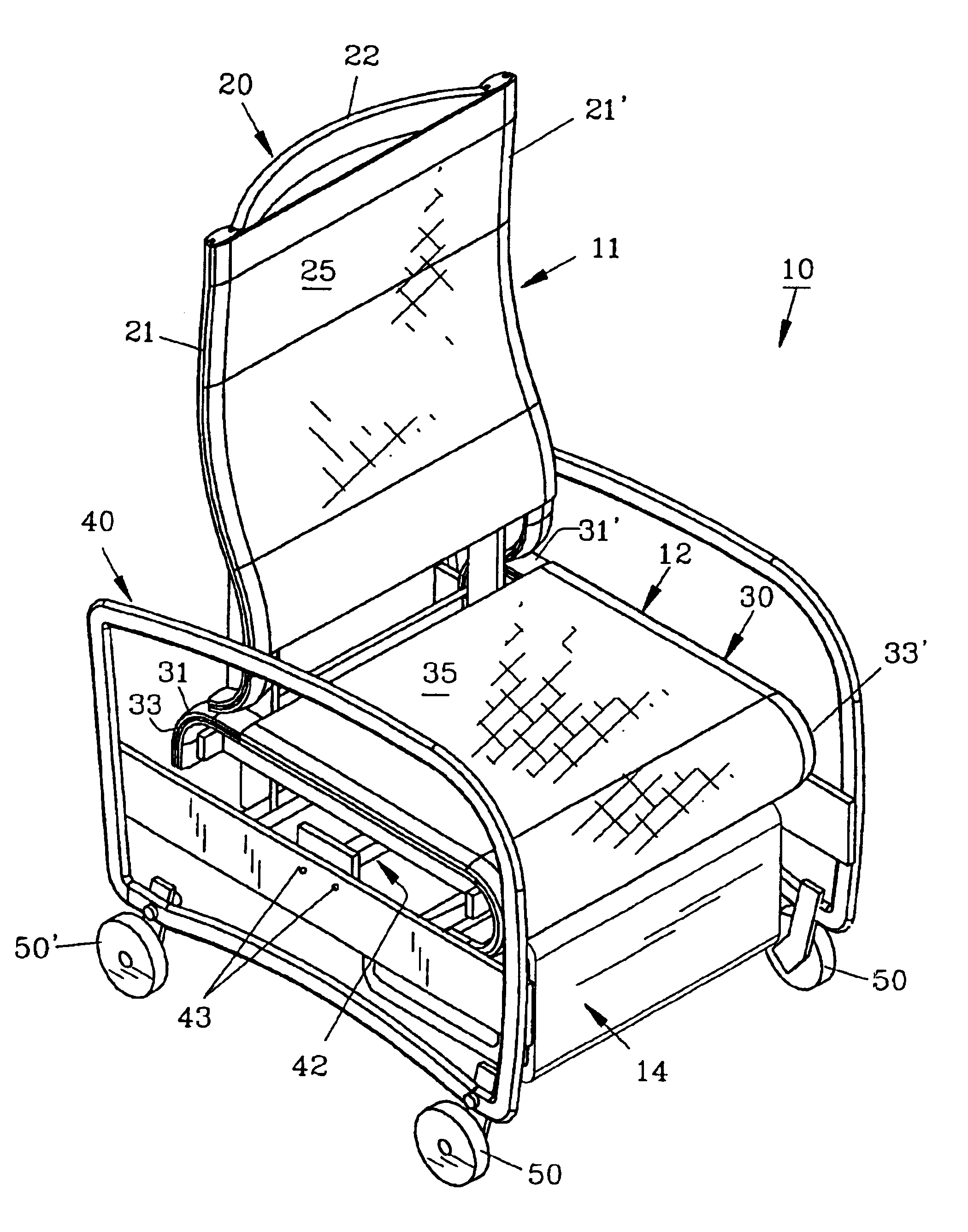 Articulated chair for health care