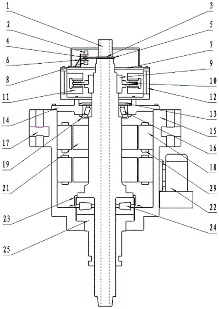 Low-speed motor direct driving mechanism used for top part driving well drilling device