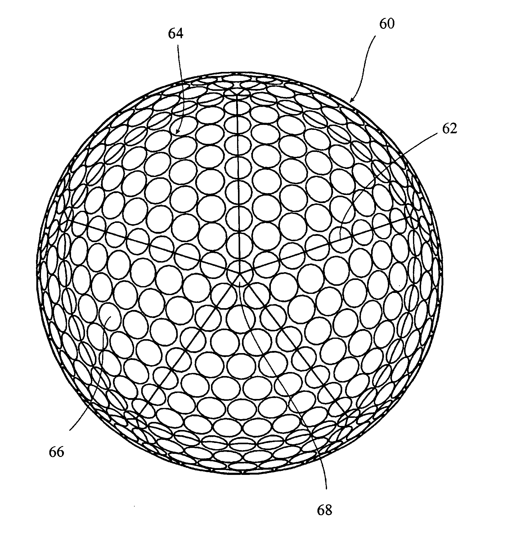 Surface pattern for golf balls