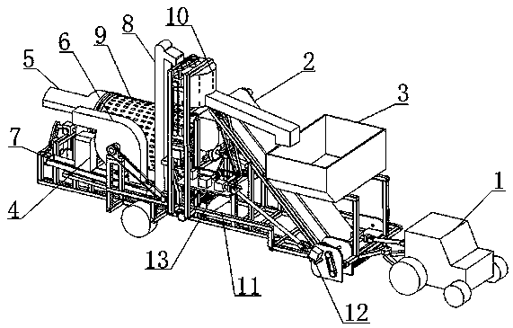 Dry and wet separation and soil removing device of Cyperus esculentus harvester