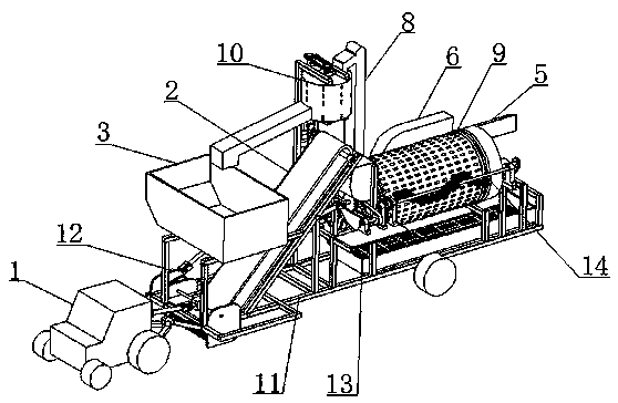 Dry and wet separation and soil removing device of Cyperus esculentus harvester