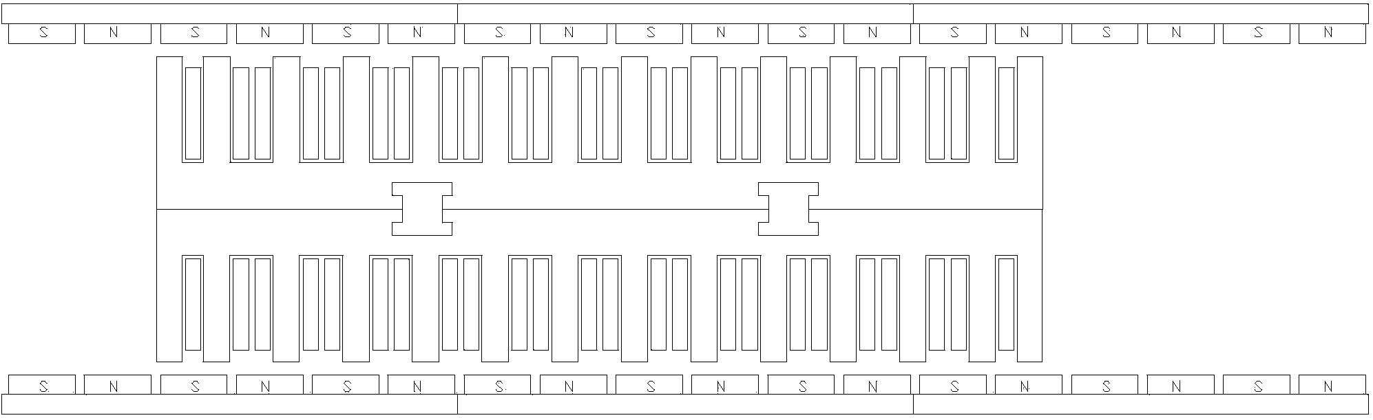 Asymmetric double-side type permanent magnet straight line synchronous motor