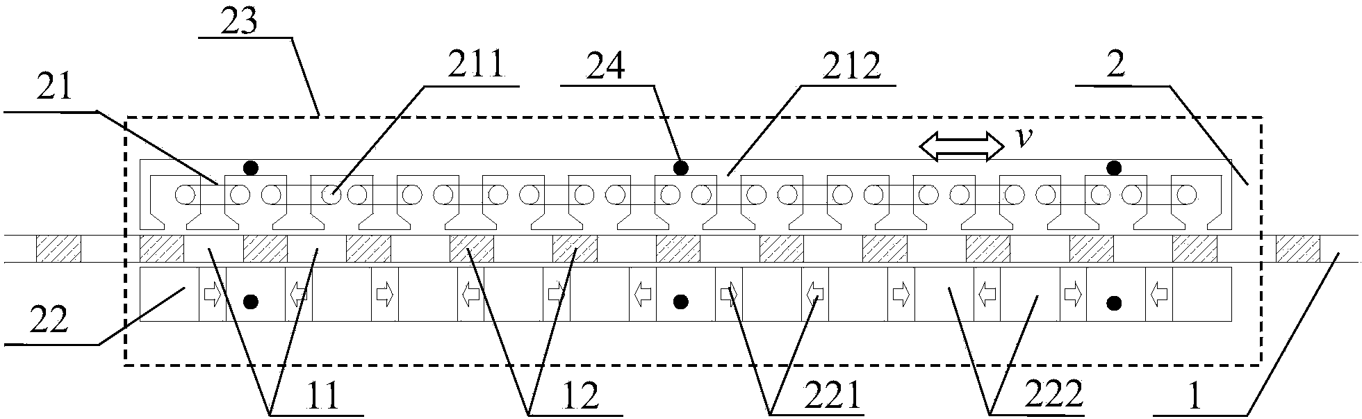 Asymmetric double-side type permanent magnet straight line synchronous motor