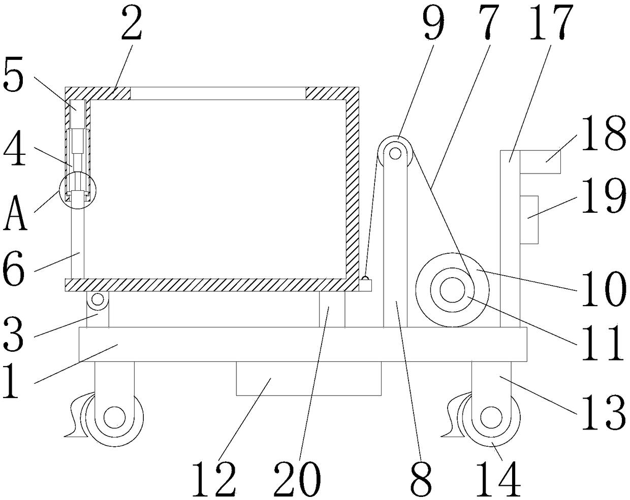 Textile discharging cart