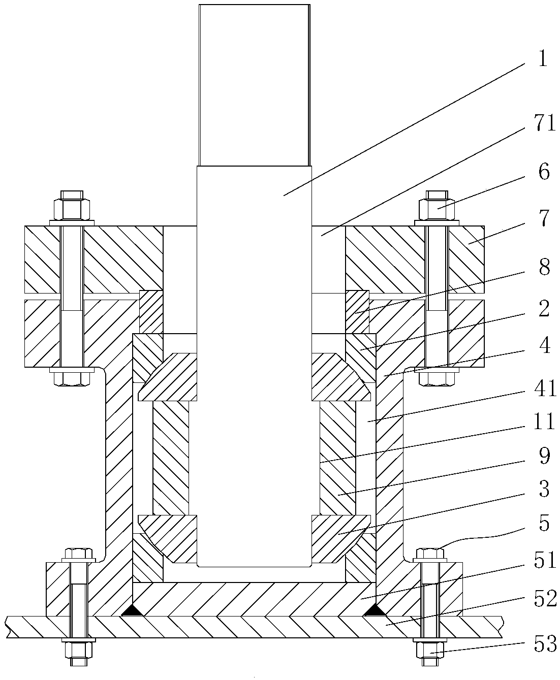 Thrust knuckle bearing node