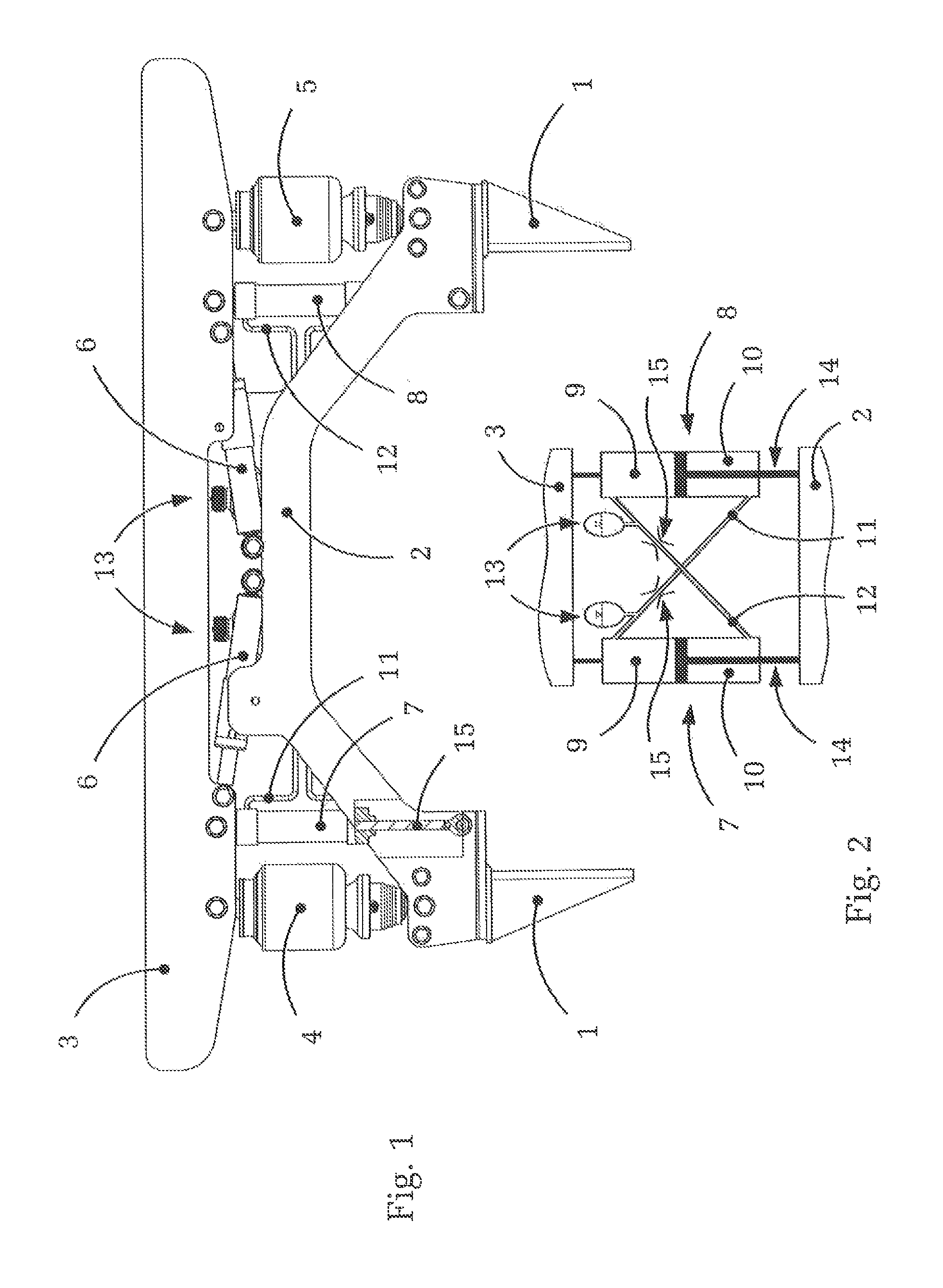 Driver's cab suspension device with roll stabilizing means