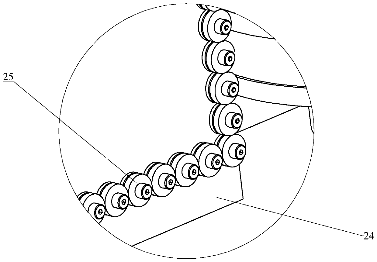 A wire feeding structure of an automatic bead stringing machine