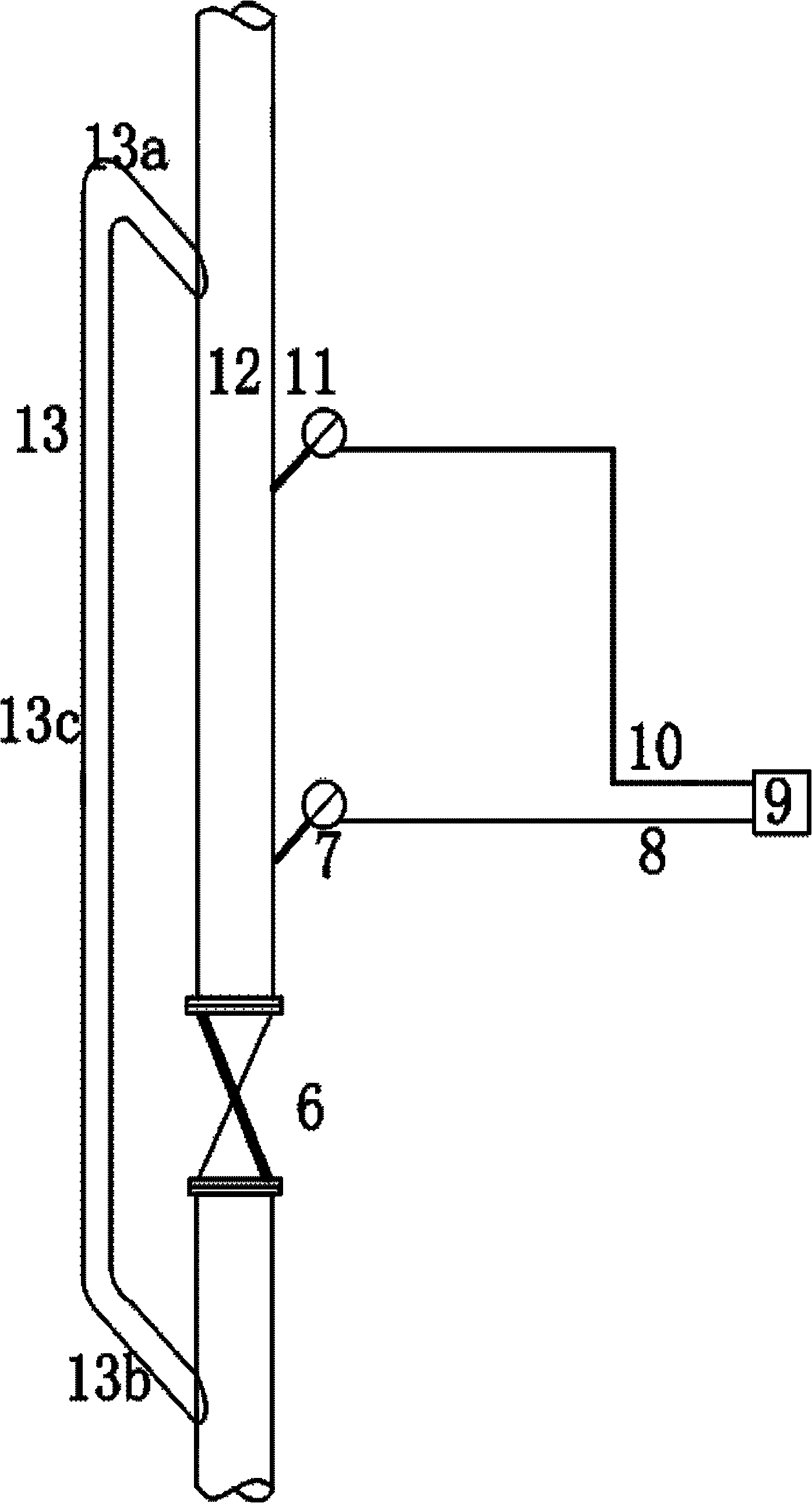 Device and method for measuring solid circulation flow rate