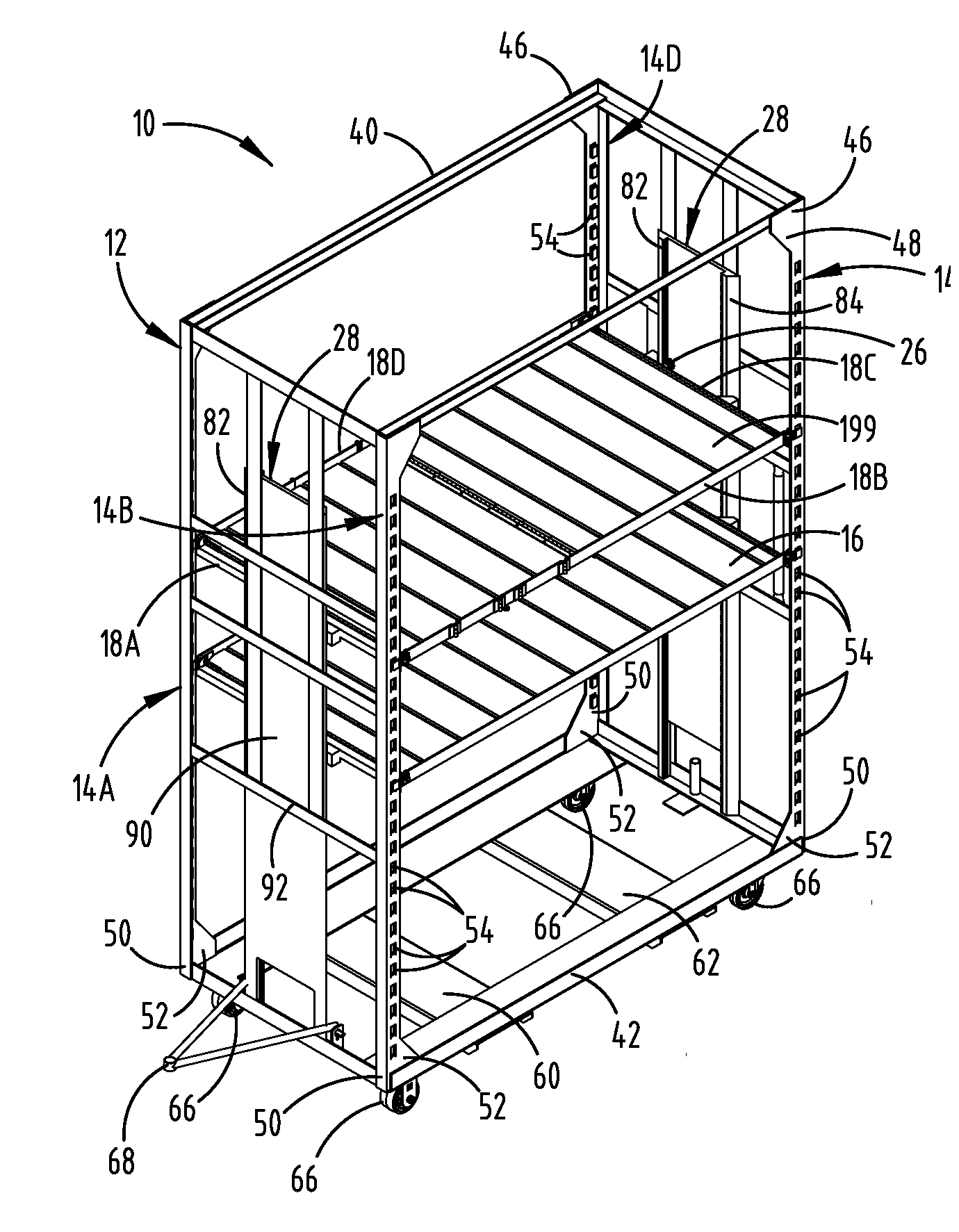 Adjustable shelving assembly