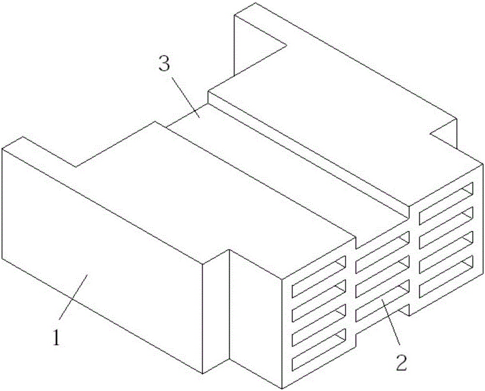 Self-heat-insulating building block brick of tenon-mortise heat cutoff bridge