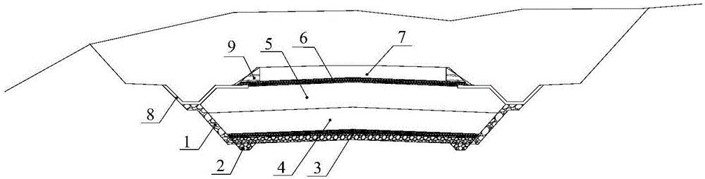 Head chute separated type ballastless track cutting bed structure for middle-strong salinized soil areas