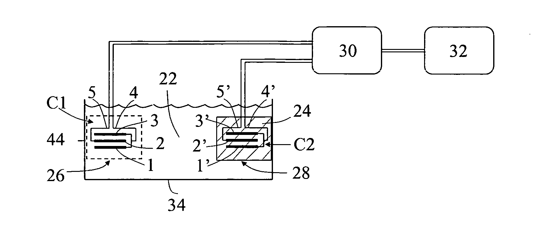 Sensor and method for detecting oil deterioration and oil level