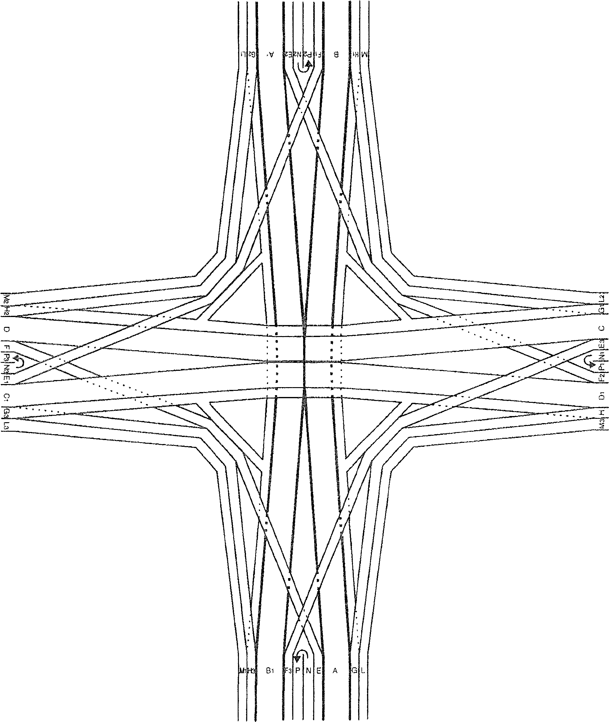 Direction unrestrained viaduct without crossing point and conflict point and capable of high speed running