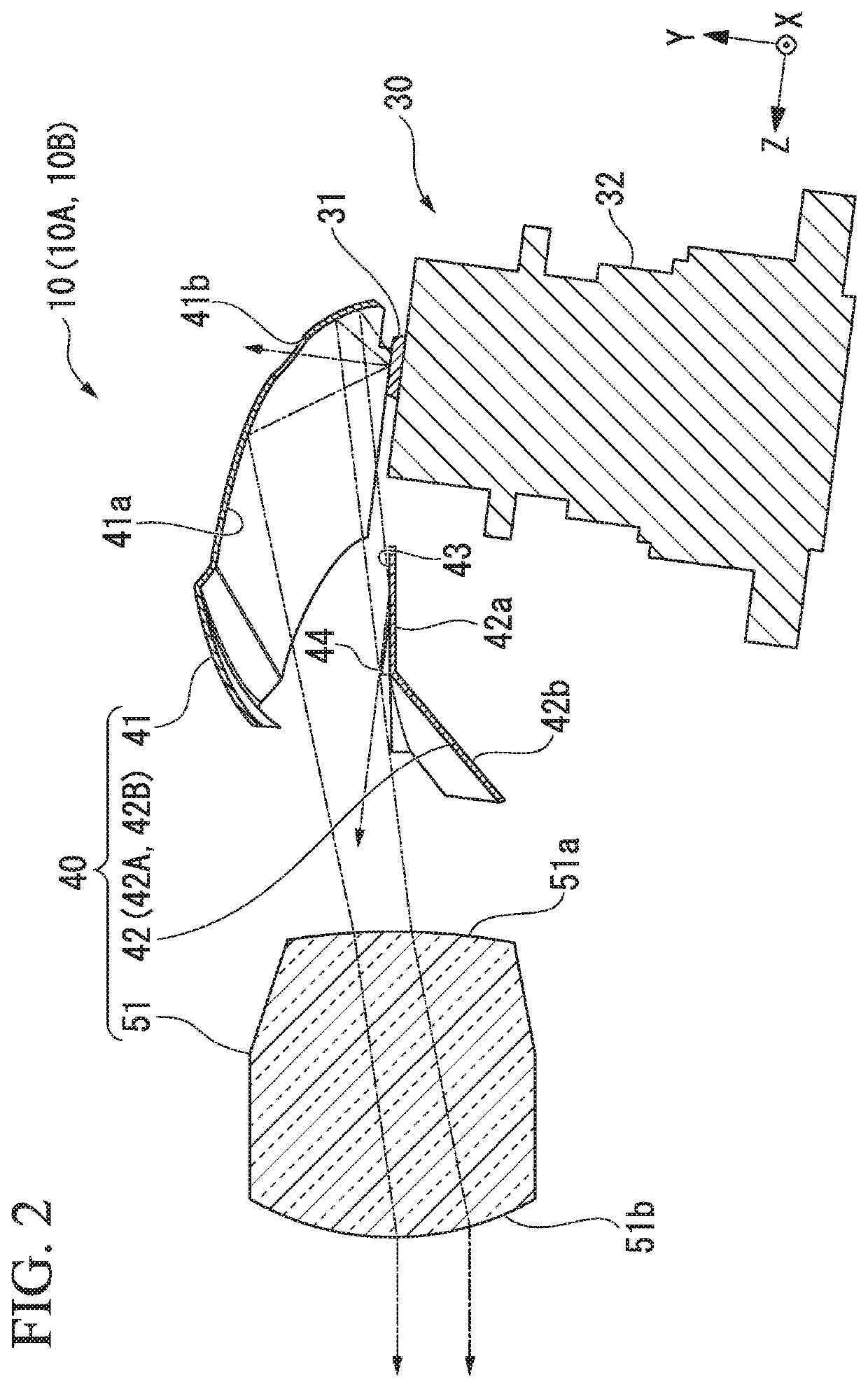 Vehicle lighting module with overlapping light patterns