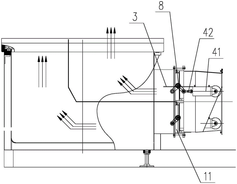 Two-channel air door structure used for fluid bed drying