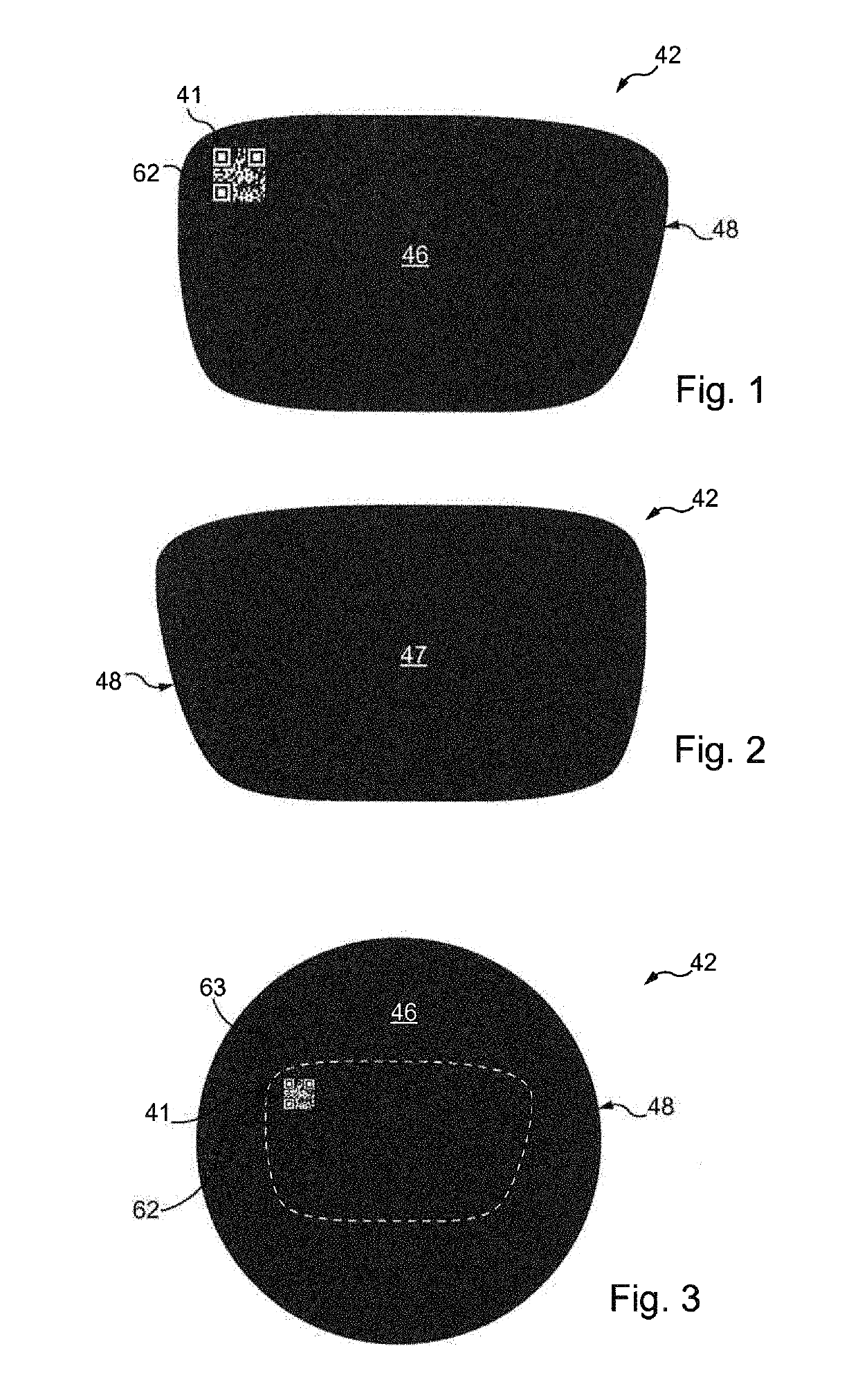 Spectacle lens provided with a permanent marking