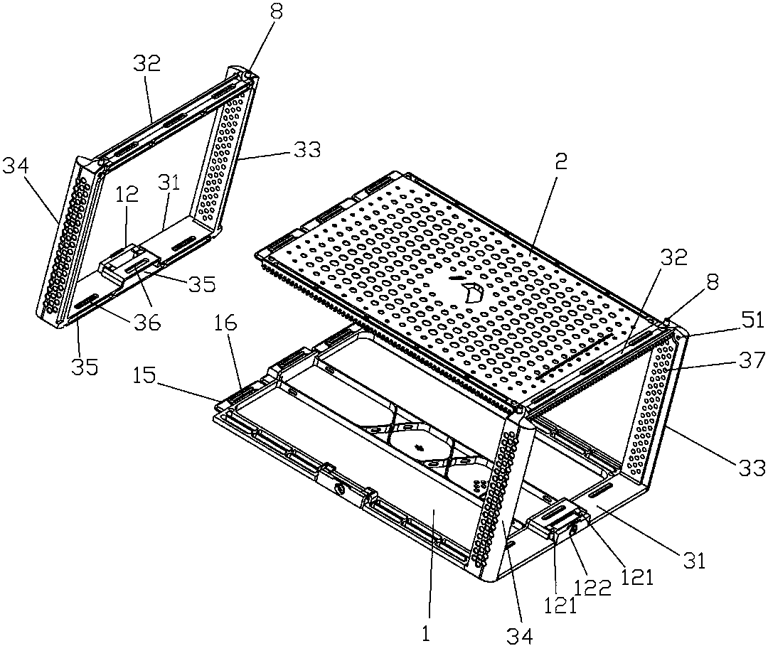 Detachable four-opened-door storage box