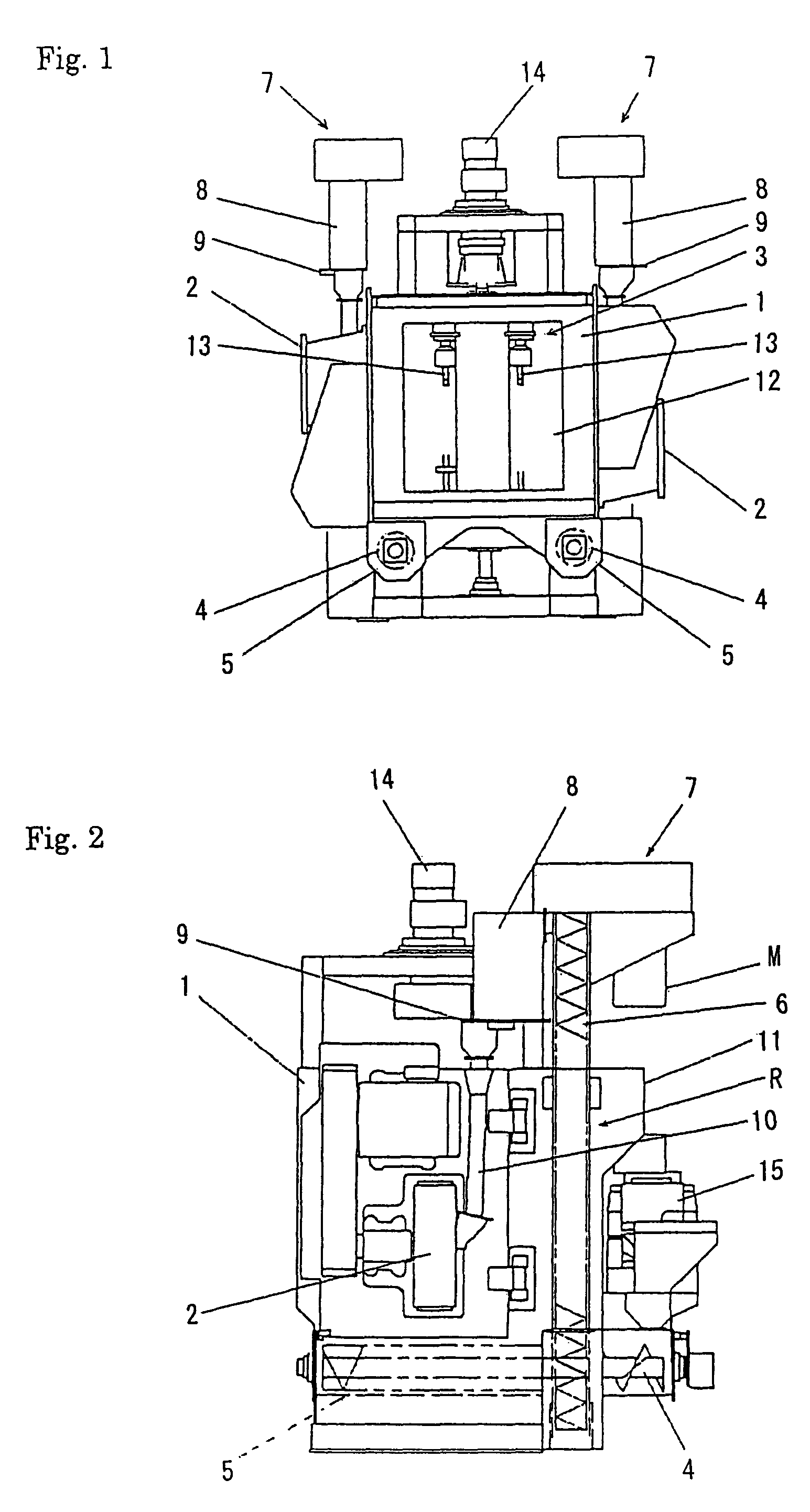 Apparatus for a shot peening treatment