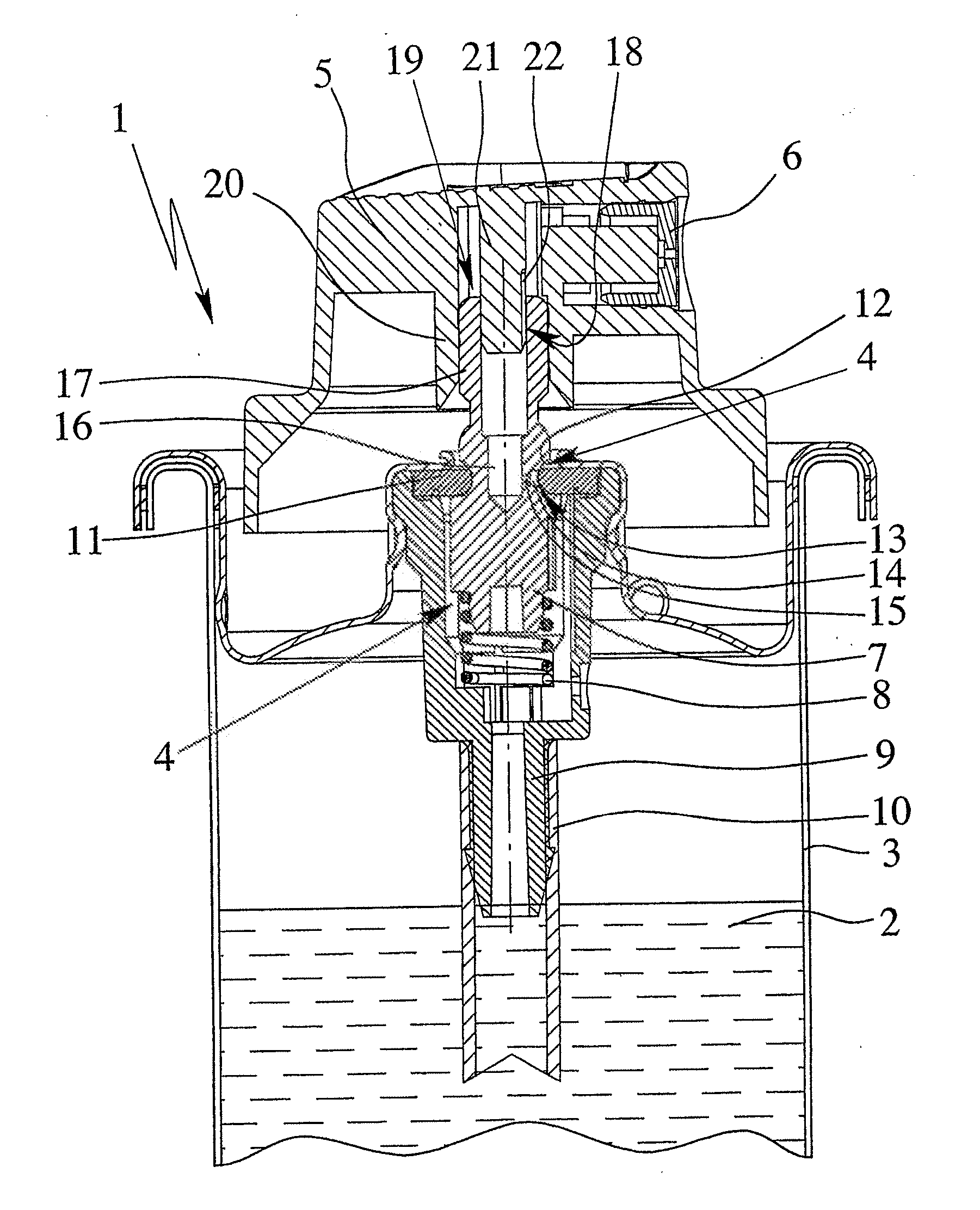 Device and Spray Head for Atomizing a Preferably Cosmetic Liquid Byb Means of a Throttle Device, and Method for Producing Such a Device