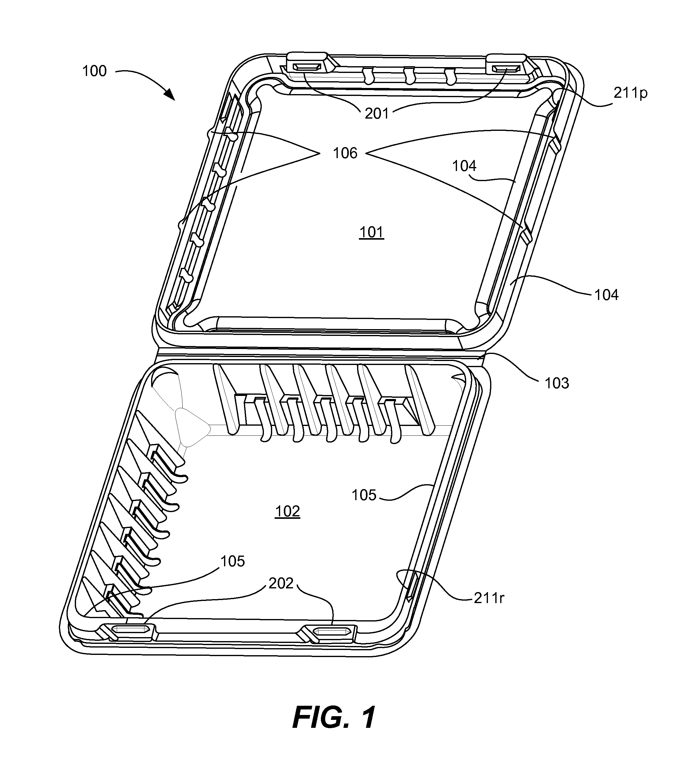 Damage resistant container and locking feature