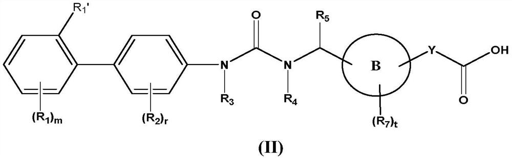 Biaryl urea carboxylic acid derivative or salt thereof, preparation method and use thereof