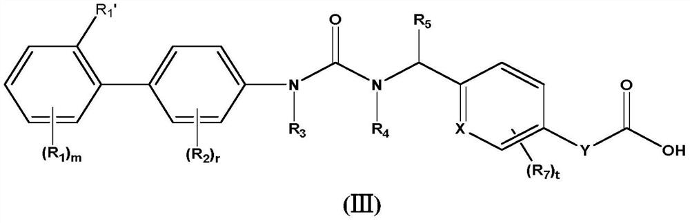 Biaryl urea carboxylic acid derivative or salt thereof, preparation method and use thereof