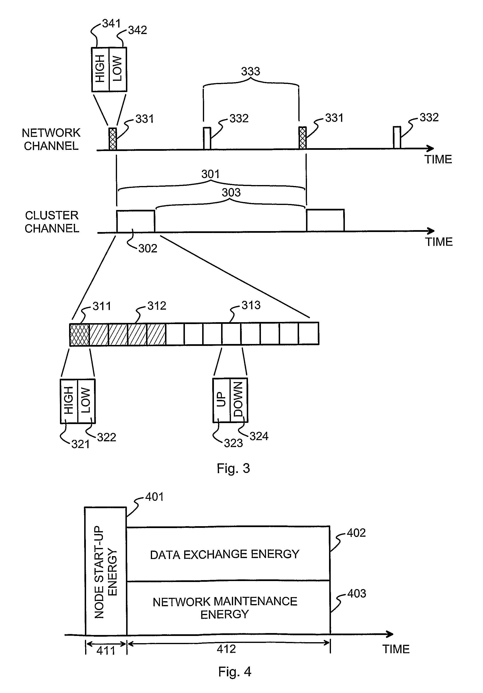 Energy efficient wireless sensor network, node devices for the same and a method for arranging communications in a wireless sensor network