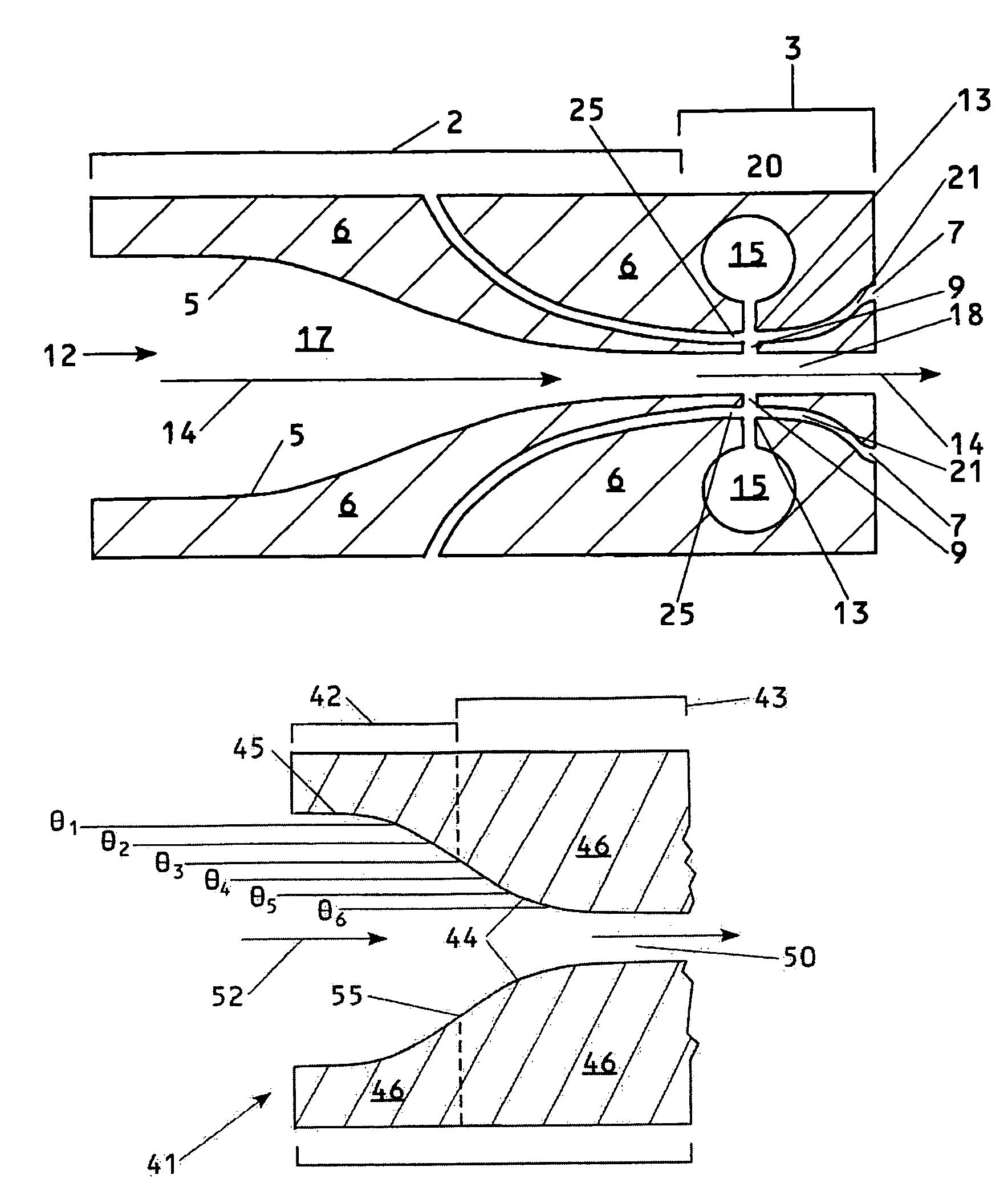 Virtual impactor device with reduced fouling